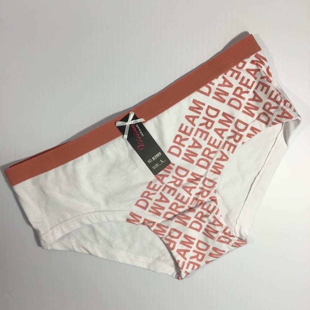 Vision Intimate Pink and White Dream Panties Underwear - Size Large